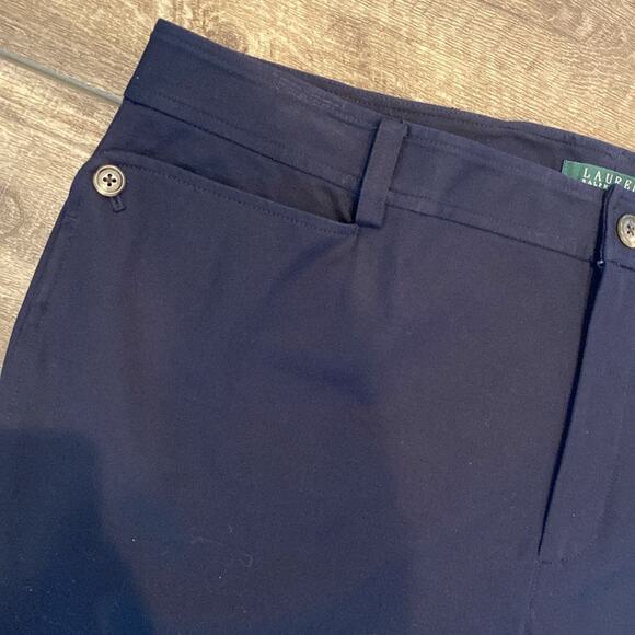 Lauren Ralph Lauren Navy Straight Leg Trousers Size 16 - Picture 7 of 9